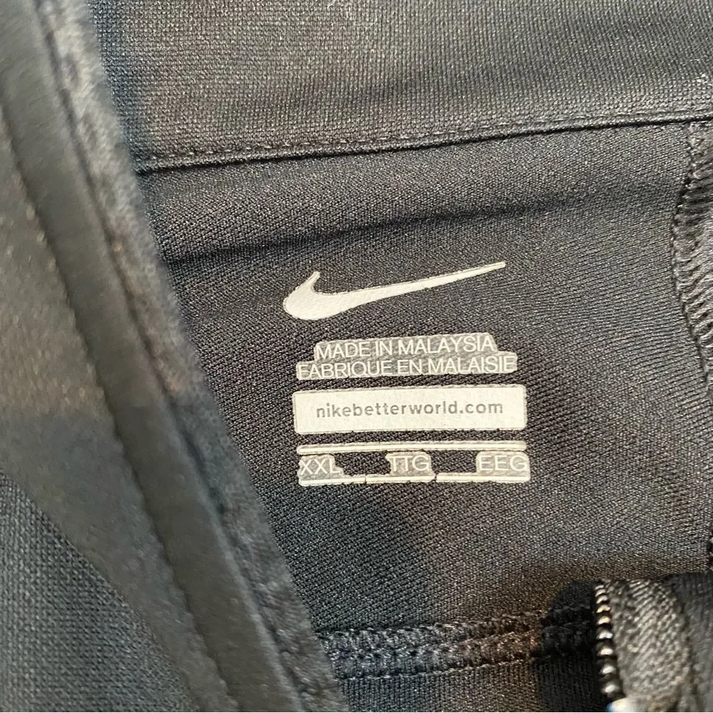 Mens Nike Black Lightweight Full‎ Zip Jacket Windbreaker XXL